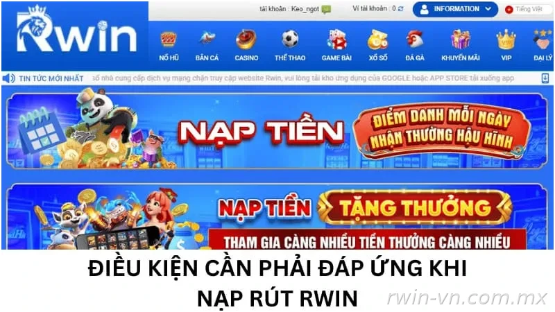 Điều kiện giao dịch Rwin